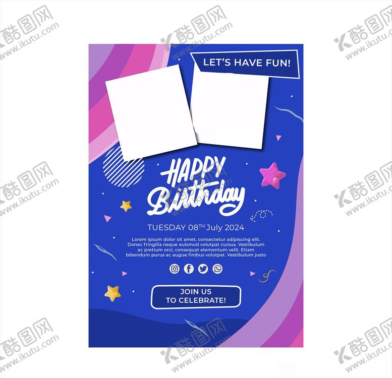 编号：30012810221105168916【酷图网】源文件下载-生日海报