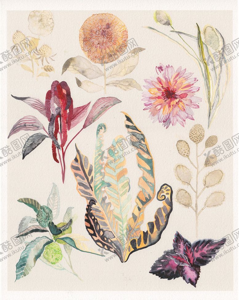 编号：81870609190204529592【酷图网】源文件下载-北欧风格淡色水彩画