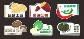 多样蔬菜台卡设计标签