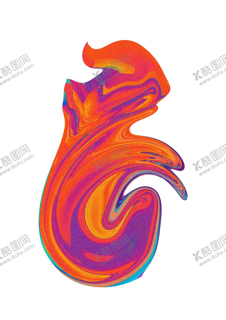 编号：40095907130503322003【酷图网】源文件下载-透明底渐变液化图形素材