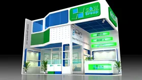展览3D模型二面开口MAX板下载体博会