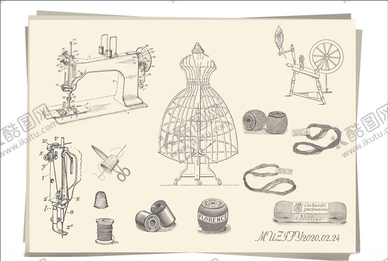 编号：74669509221008433556【酷图网】源文件下载-12款入欧洲服饰设计手绘稿