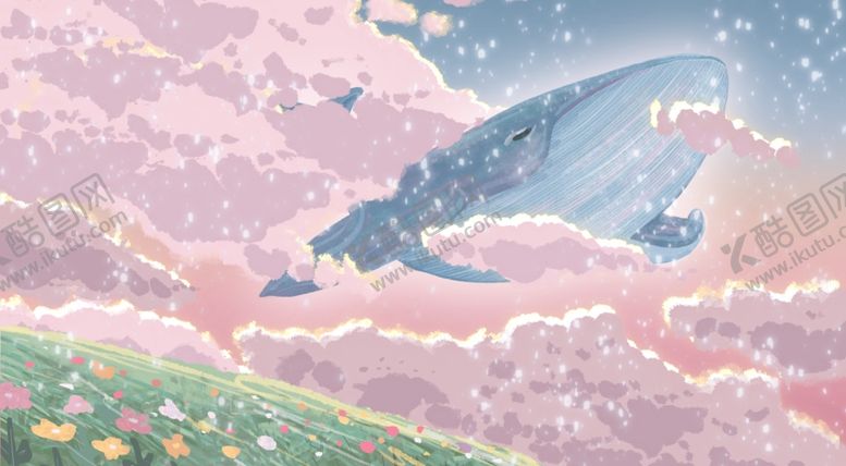 编号：26369909202011597779【酷图网】源文件下载-梦幻鲸鱼插画