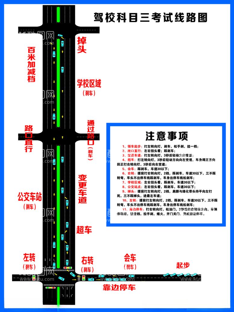 编号：32924203100650508871【酷图网】源文件下载-驾校科目三线路图