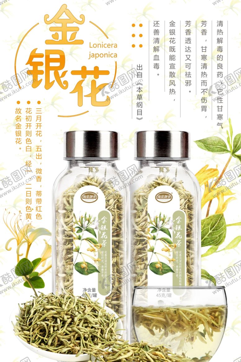 编号：74401010210243168948【酷图网】源文件下载-金银花宣传海报