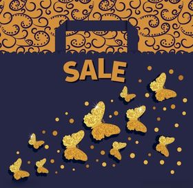 金色蝴蝶时尚高雅