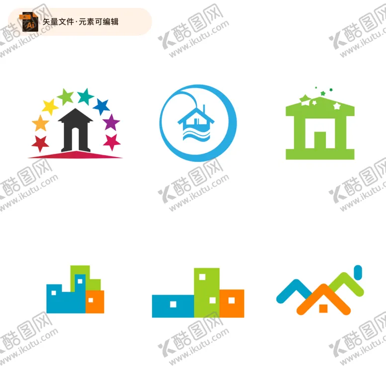 编号：57126309250019404167【酷图网】源文件下载-简约房屋logo设计