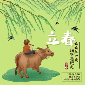 立春中国传统节气宣传单微信分节气