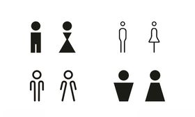 矢量创意男女厕所卫生间标识