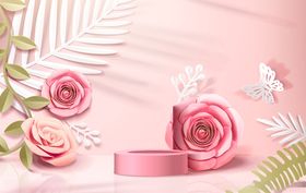 鲜花背景化妆品背景广告底图