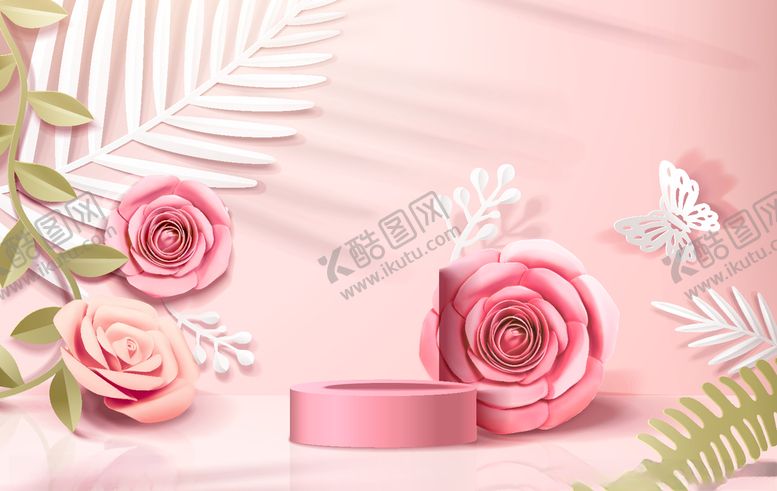 编号：15495910301228588694【酷图网】源文件下载-鲜花背景化妆品背景广告底图