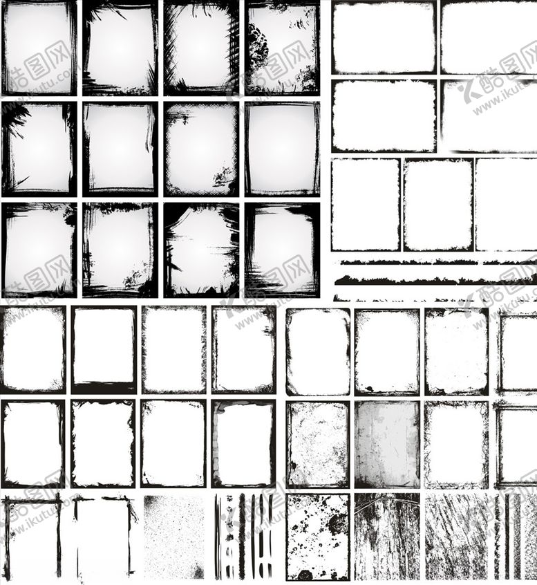 编号：21053110130353099004【酷图网】源文件下载-水墨矢量边框