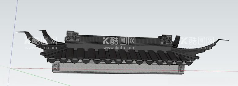 编号：80425112151630158048【酷图网】源文件下载-中式屋檐飞檐古建草图大师模型