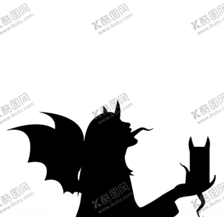 编号：57945206280018526810【酷图网】源文件下载-恶魔与猫剪影