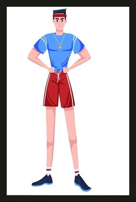 手绘男人男孩卡通动画动画