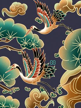 仙鹤海报背景图片