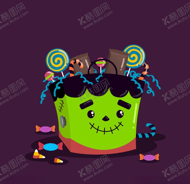 编号：79733906260635563961【酷图网】源文件下载-万圣节糖果篮子