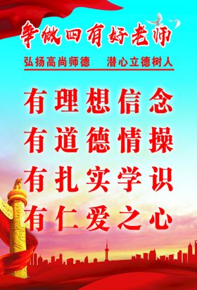 编号：20986709240427287563【酷图网】源文件下载-四有好老师