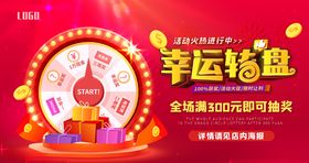 幸运抽奖商场活动宣传海报素材