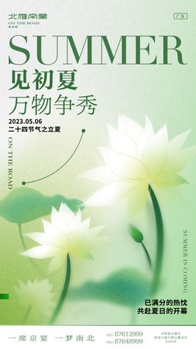 创意梦幻翅膀节气节日立夏海报