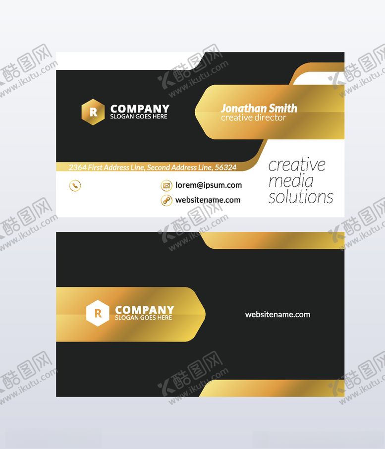 编号：59585410091240178144【酷图网】源文件下载-3炫彩名片蓝色名片简洁名片