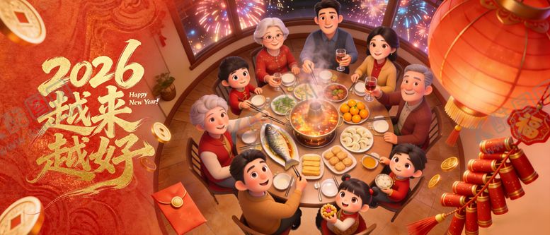 编号：93345302090203405452【酷图网】源文件下载-新年节日营销海报