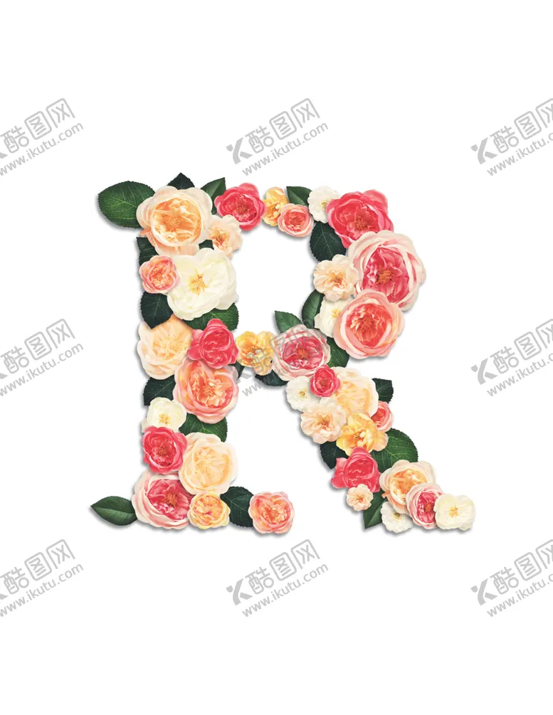 编号：87749106301807371033【酷图网】源文件下载-花卉植物英文字母元素