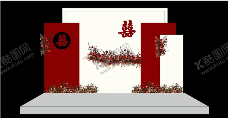 编号：31475610282213314185【酷图网】源文件下载-红色婚礼背景