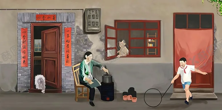 编号：19780409131648281364【酷图网】源文件下载-怀旧 复古 童年 滚铁环