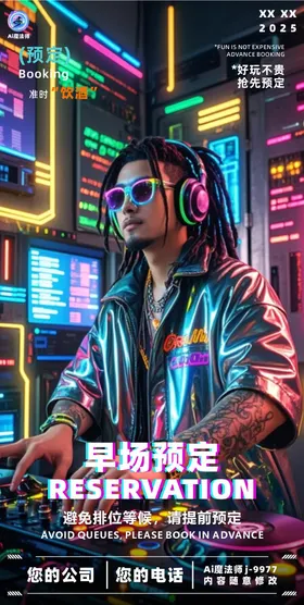 酒吧DJ打碟预定海报