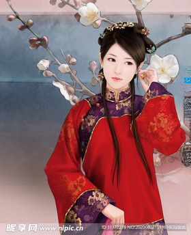 古装美女插画图片