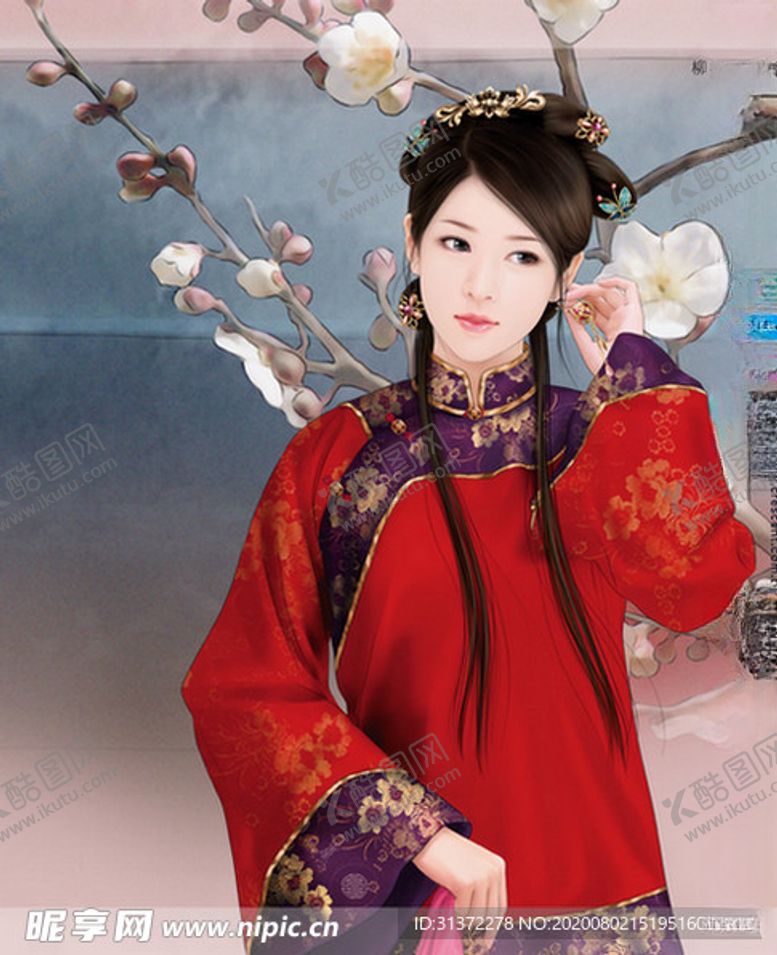 编号：16310705171907277163【酷图网】源文件下载-古装美女插画图片