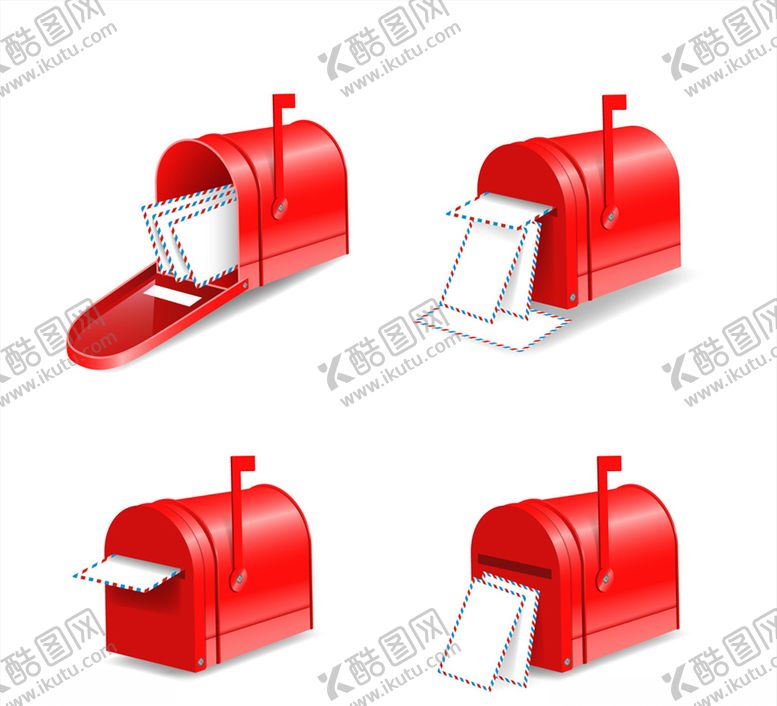 编号：39549907121019257901【酷图网】源文件下载-红色信箱矢量素材