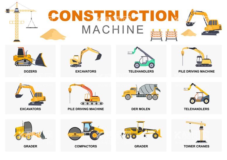 编号：52196009300007459046【酷图网】源文件下载-建筑机械矢量元素