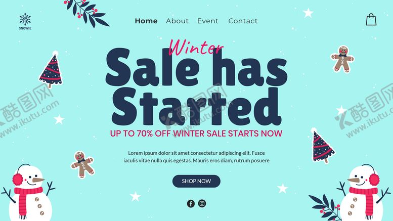 编号：39025609271546551250【酷图网】源文件下载-冬季销售登录页设计