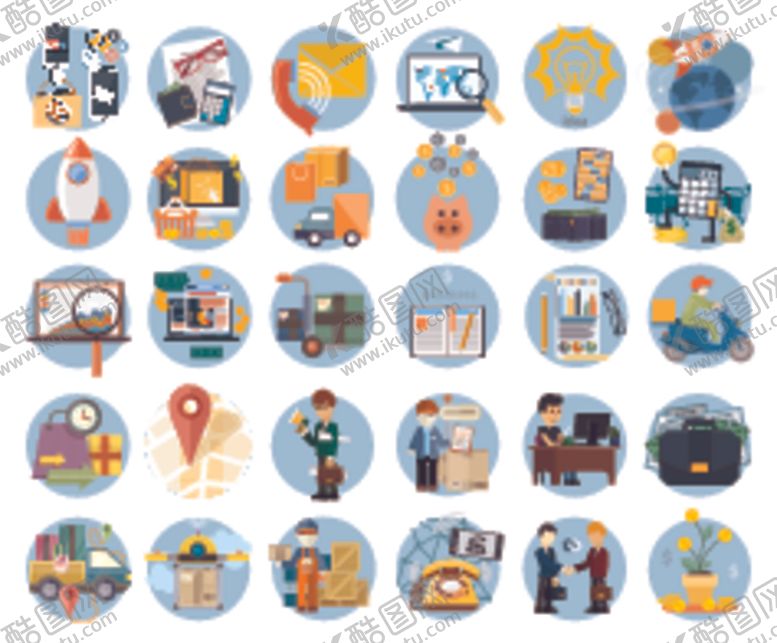 编号：30698011011902305914【酷图网】源文件下载-扁平办公插画