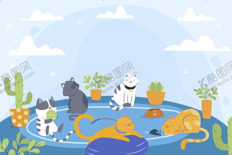 编号：42396910190735148497【酷图网】源文件下载-可爱猫猫背景