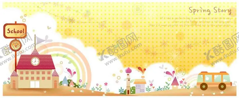 编号：91003309110905245730【酷图网】源文件下载-学校展板背景可爱文艺唯美海报