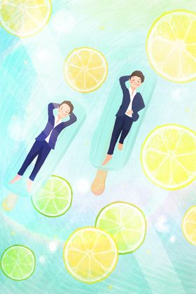 享受柠檬手绘图