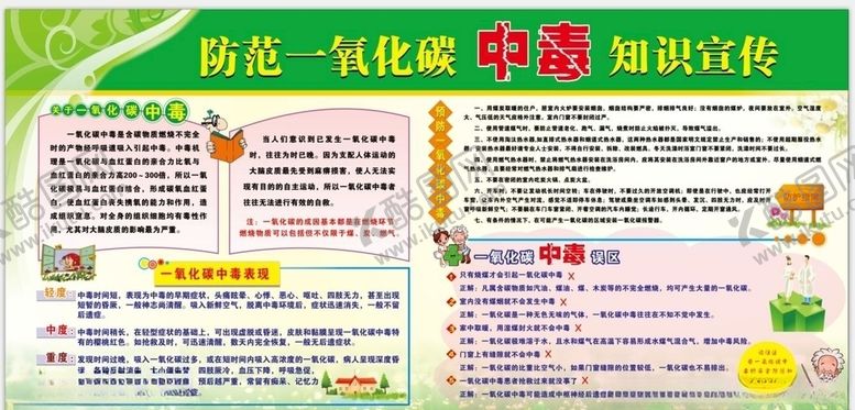 编号：15105210082201466925【酷图网】源文件下载-预防一氧化碳中毒知识