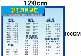 海鲜价目表