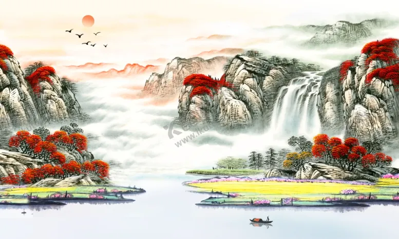 编号：31045602182332519005【酷图网】源文件下载-水墨山水画