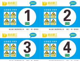 楼层牌注意安全上下楼梯工