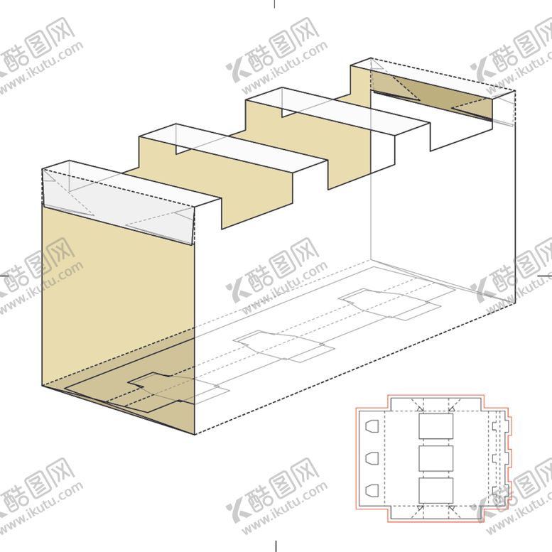 编号：74203009130200028986【酷图网】源文件下载-纸盒包装布局刀线图