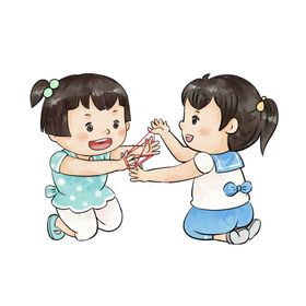 翻花绳儿童游戏