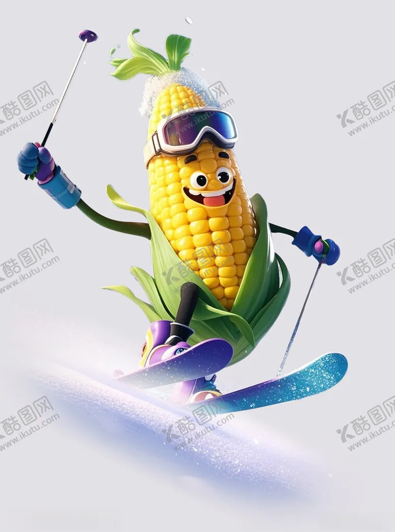 编号：21596301261018165813【酷图网】源文件下载-滑雪的玉米