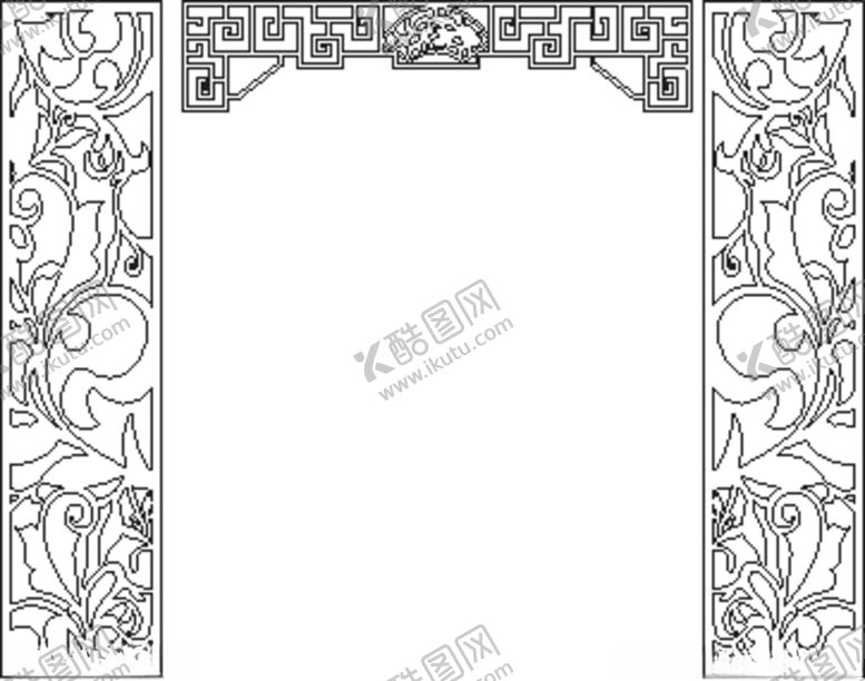 编号：23722807082325375900【酷图网】源文件下载-镂空雕刻背景墙雕花隔断