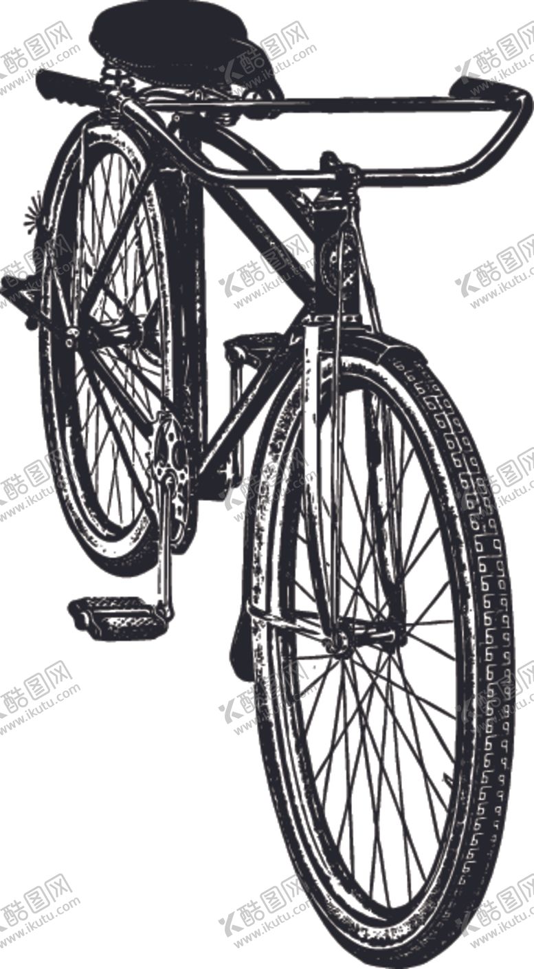 编号：63518909250237236159【酷图网】源文件下载-黑白手绘自行车