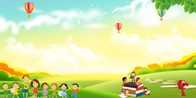 卡通背景绿色背景幼儿园