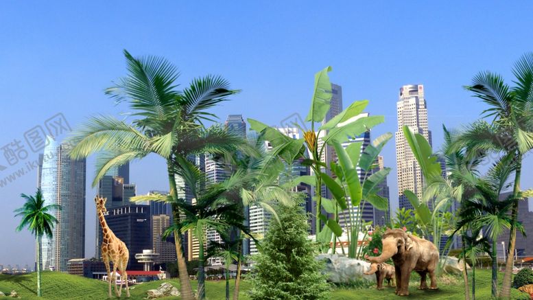 编号：46818409231244423993【酷图网】源文件下载-城市建筑城市风景动物